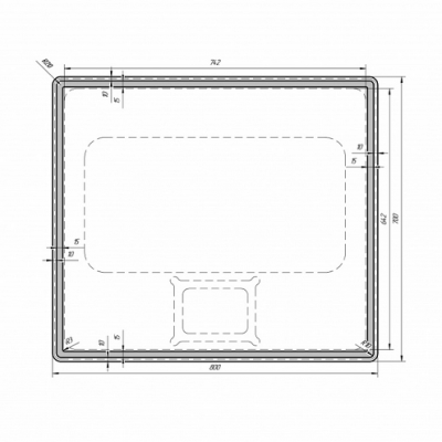 Зеркало Dreja Tiny 70/80 99.9025 с подсветкой Белое