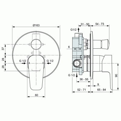 Смеситель для душа Ideal Standard Ceraplan III A6383AA Хром