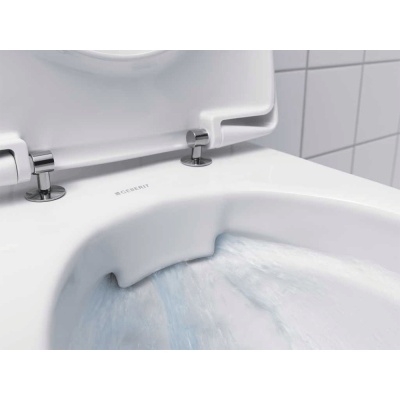 Комплект унитаза Geberit Smyle 500.300.21.S с инсталляцией Sigma с сиденьем Микролифт и клавишей смыва Хром