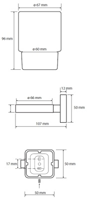 Стакан для зубных щеток Bemeta Tasi 154110012 Хром