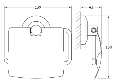Держатель туалетной бумаги FBS Standard 055 с крышкой Хром