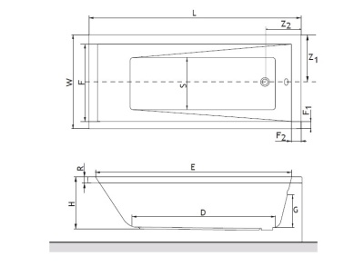 Акриловая ванна Excellent Wave 170x75 без гидромассажа