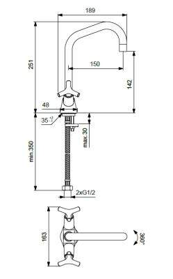 Смеситель для раковины Vidima Trinity BA259AA Хром
