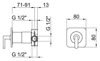 Смеситель для душа Webert Living LV880101560 Черный матовый