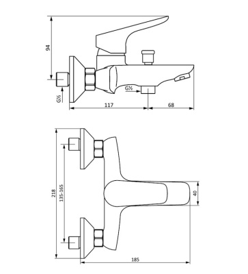 Смеситель для ванны Damixa RedBlu Origin Bit 771000000 Хром