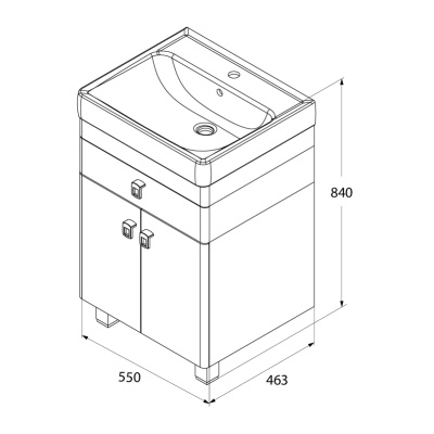 Тумба под раковину Iddis Carlow 55 Белая Дерево