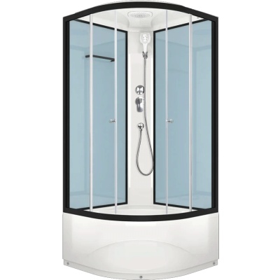 Душевая кабина Domani-Spa Delight 110 High 100x100 DS01D110HDbCl00 профиль Графит задние стенки Синие