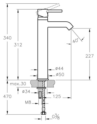 Смеситель для раковины Vitra Minimax S A49269EXP Хром