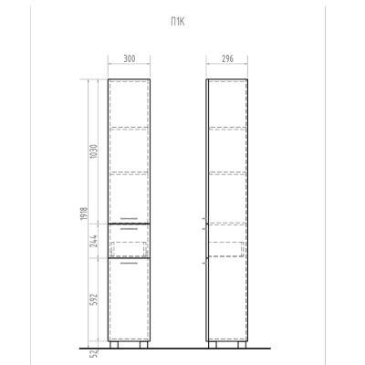 Шкаф пенал Vigo Alessandro 30 с бельевой корзиной Белый