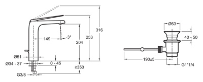 Смеситель для раковины Jacob Delafon Avid E97347-CP Хром