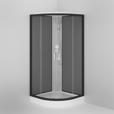 Душевая кабина AM.PM Sense New 90x90 W75C-301-090BT профиль Черный стекло прозрачное