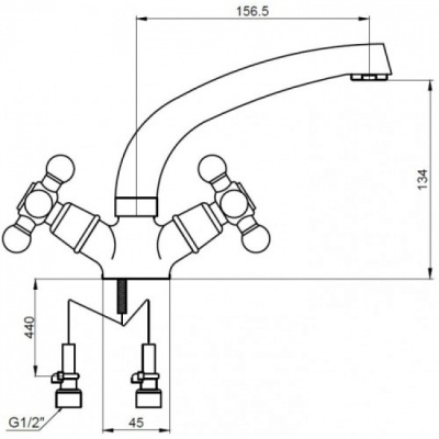 Смеситель для раковины Kaiser Carlson Lux 11061 Хром