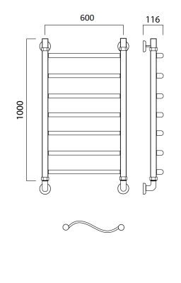 Водяной полотенцесушитель Aquanerzh 05-07A10060 Хром