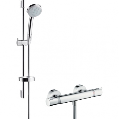 Комплект смесителя для душа Hansgrohe Ecostat Comfort 13116000 с термостатом и душевым гарнитуром Hansgrohe Croma 100 27032000 Хром