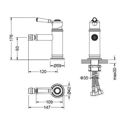 Смеситель для биде Timo Arisa 5312/00F Хром