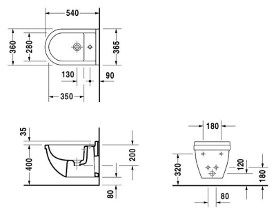 Биде Duravit Starck 3 22301500001 подвесное Белое