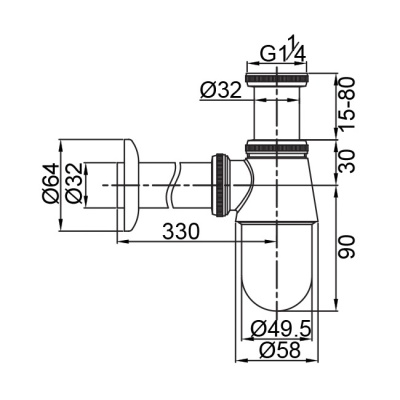 Сифон для раковины Veragio Sbortis VR.SBR-8111.CR Хром