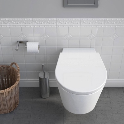 Унитаз Sanitana Glam S10069418100000+S80006761800000 подвесной с сиденьем Микролифт