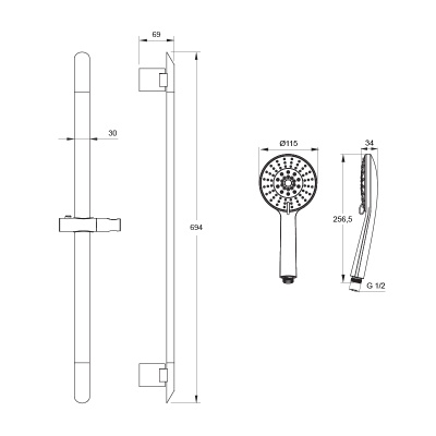 Душевой гарнитур Iddis Mirro MIRST5Fi16 Хром