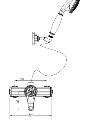 Смеситель для душа Bronze de Luxe Windsor 10123 Бронза