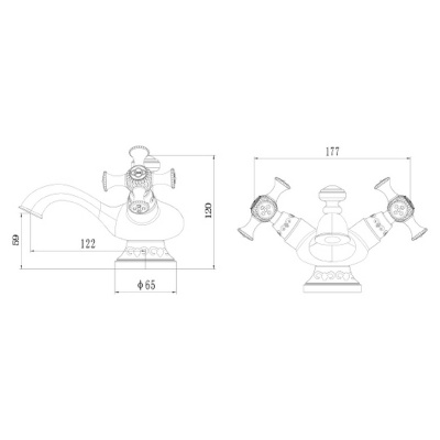 Смеситель для раковины ZorG Antic A 6011U-BR Бронза
