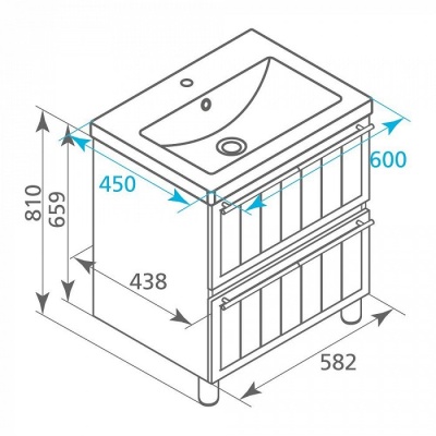 Тумба с раковиной Milardo Magellan 60 Белая