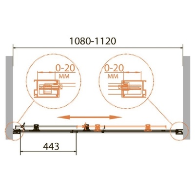 Душевая дверь в нишу Cezares RELAX-BF-1-110-C-Bi профиль Белый стекло прозрачное
