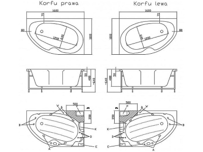 Акриловая ванна Victory Spa Korfu Без системы управления