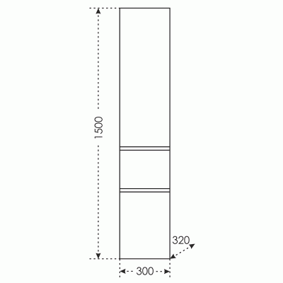 Шкаф пенал СанТа Марс 30 подвесной Белый