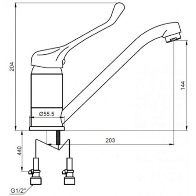 Смеситель для кухни Kaiser City 21033 Хром