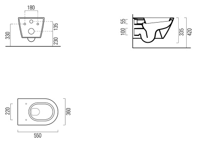 Унитаз GSI Norm 55 861211 белый