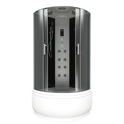 Душевая кабина Bas Арона 100х100 Eco стекло Графит задняя стенка Черная