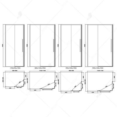 Душевой уголок RGW Stilvoll SV-41-B 80x120 профиль Черный стекло прозрачное