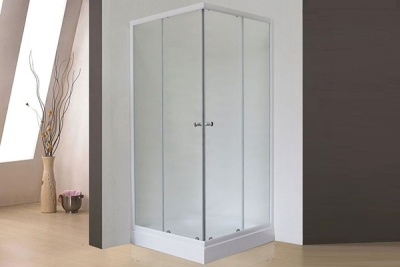 Душевой уголок Royal Bath HP 80х80 RB80HP-C с поддоном профиль Белый стекло матовое