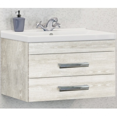 Тумба с раковиной Comforty Никосия 80 4138839 подвесная Дуб белый