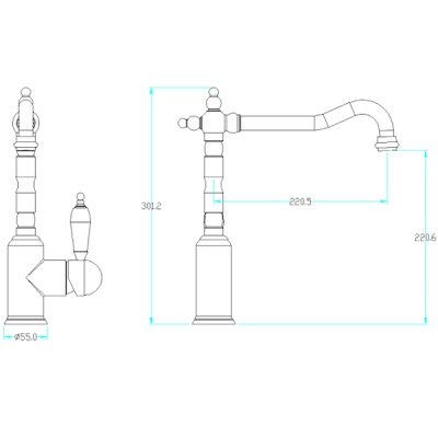 Смеситель для кухни Boheme Tradizionale Chromo 103 Хром