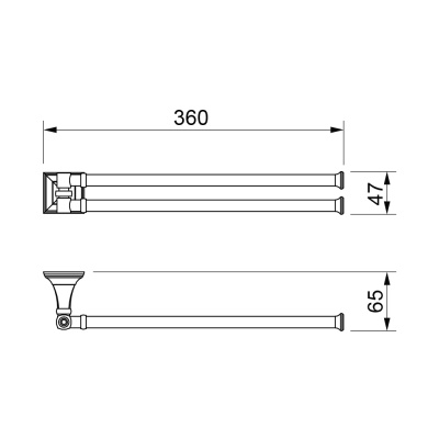 Полотенцедержатель Novella Imperiale IM-16111 двойной поворотный Хром