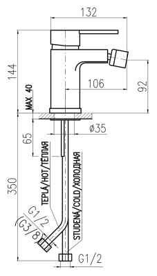 Смеситель для биде Rav Slezak Zambezi ZA044.5 Хром