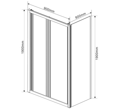 Душевой уголок Vincea Garda VSR-1G9080CL 80x90 профиль Хром стекло прозрачное