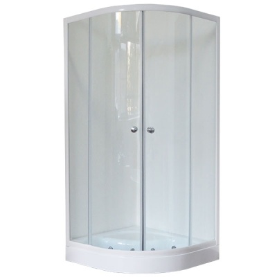 Душевой уголок Royal Bath HK 90х90 RB90HK-T с поддоном профиль Белый стекло прозрачное