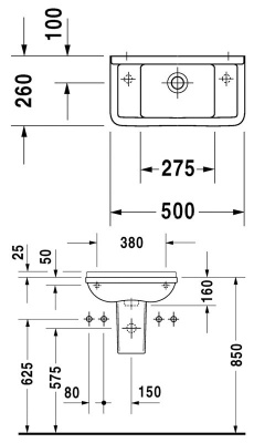 Раковина Duravit Starck 3 50 0751500000 Белая