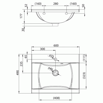Тумба с раковиной Ravak Classic II 60 Set SD 70508020 Белый глянец