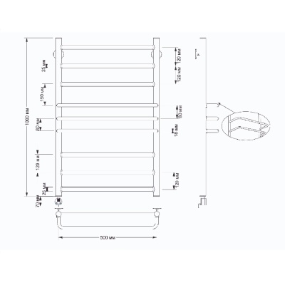 Электрический полотенцесушитель Secado Триест 50х100 Бронза