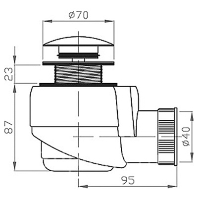 Сифон для душевого поддона PlastBrno EWCR502 Хром Белый