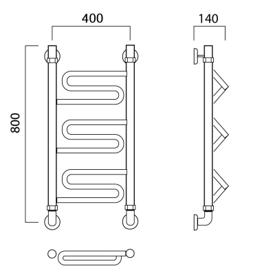 Водяной полотенцесушитель Aquanerzh 00-18A8040 Хром