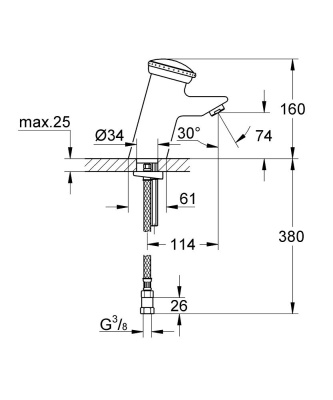 Смеситель для раковины Grohe Contromix Public 36109000 Хром