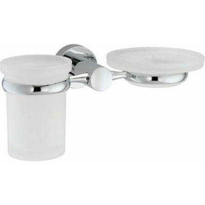 Стакан для зубных щеток с мыльницей WasserKRAFT Donau K-9426 Хром Стакан для зубных щеток с мыльницей WasserKRAFT Donau K-9426 Хром