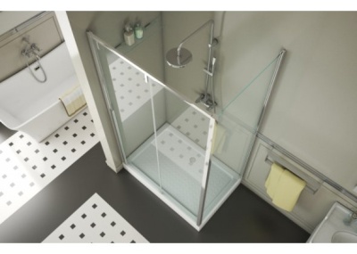 Душевой уголок Bravat Slim Line 120x80 BS120.3104A профиль Хром стекло прозрачное