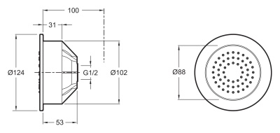 Боковая форсунка Jacob Delafon Watertile E8014-CP Хром