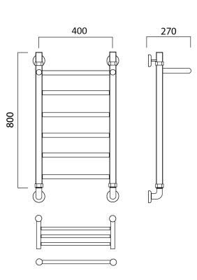 Водяной полотенцесушитель Aquanerzh 005-00A8040 Хром